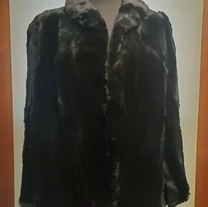 Vintage Black Genuine Rabbit Fur Caplet